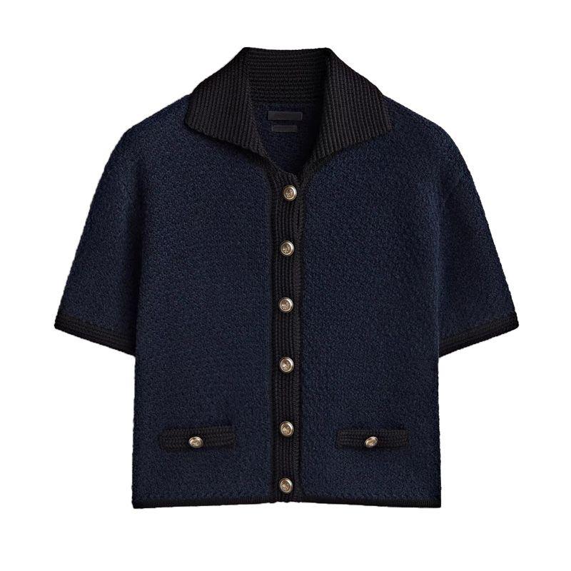 MD Classic Style Golden Button Decoration Knitting Cardigan 5690535 Mini Skirt A- Line Skirt 5217535
