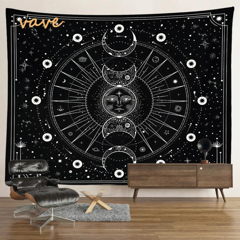 VIKAMA Mysterious Tarot Tapestry Sun Moon Mandala Wall Hanging for Meditation Witchcraft Altar Bohemian Home Decoration