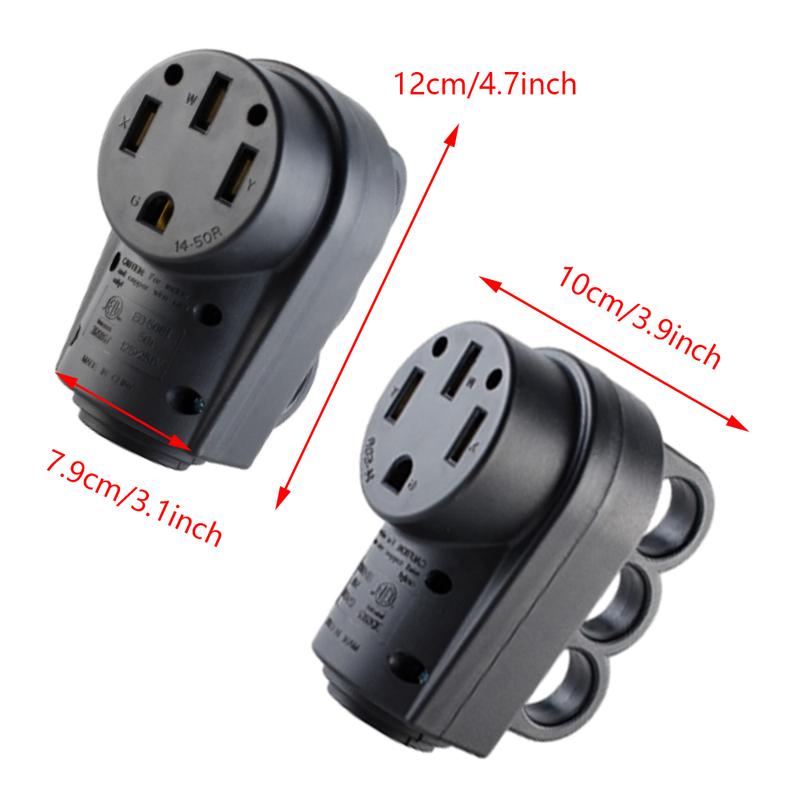 Nema 14-50P 14-50R 50Amp RV Plug Heavy Duty RV EV Replacement Socket Male/Female Plug with Ergonomic Handle 125V/250V for Camper