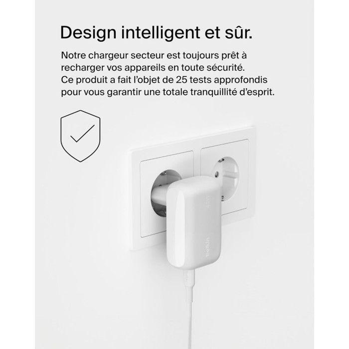 Chargeur Mural Belkin Pd 42w Pps USB-c Blanc - Téléphones Intelligents - Belkin