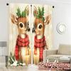 2pcs,Curtains Cute Deer Christmas Snowflakes Holiday Popular Curtains Polyester Easy Install Curtains Decorations Inside Perfect