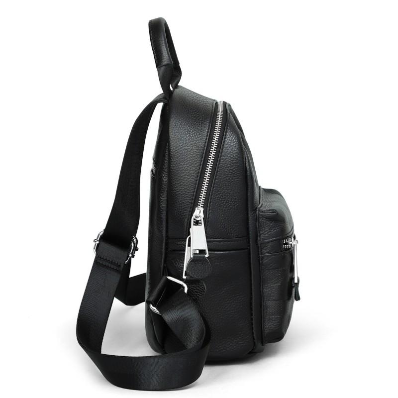 Womens Large Capacity Lightweight Backpack Commute Travel Daily Use Street Style Soft Leather Bag With Zippered Interior
