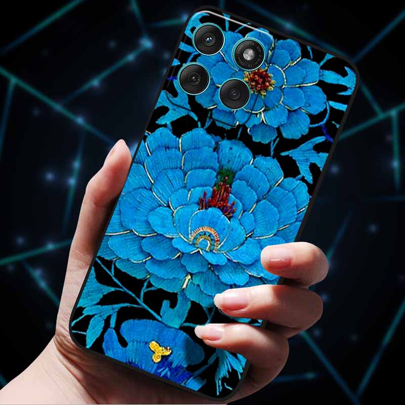 For Motorola Edge 60 Fusion Case 60Stylus 3D Flowers Emboss Phone Cases for Moto Edge 60 PRO Stylus Back Soft Silicone Bumper
