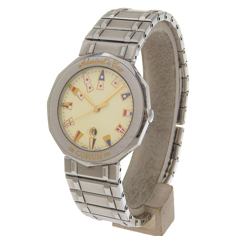 CORUM Admirals cup Watches 99.810.20 V550 IvoryDial Stainless Steel Quartz Analog display unisex Used