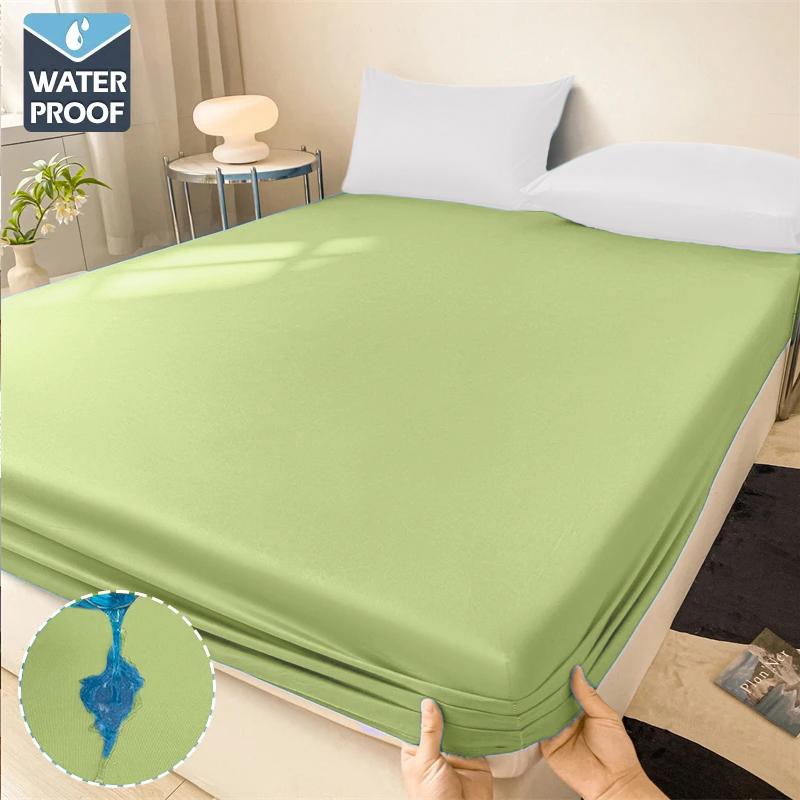 

1 шт. Зручні простирадла Високоякісне водонепроникне простирадло на гумці Двоспальне/односпальне простирадло М яка постільна білизна Наматрацник На всі сезони Мультиспецифікація 120*200*30cm（only sheet）