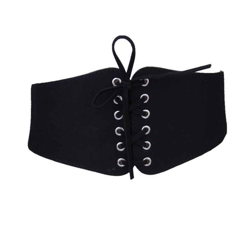 Retro Ethnic Style Elastic Elastic Belt Bundled Waist Seal Wide Black Single Circle Dress Coat Red Seal