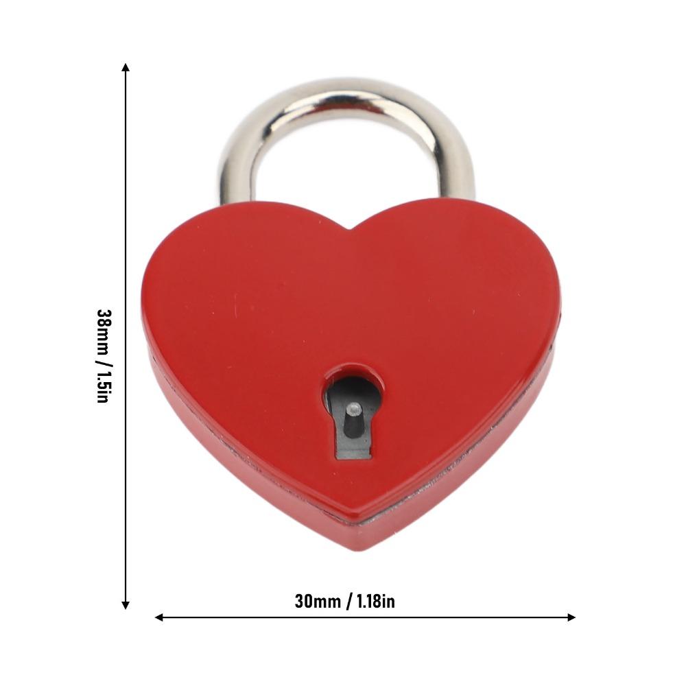 4sets Zinc Alloy Love Lock 38x30mm Mini Padlock Keyed Padlocks Heart Padlock For Wallets Handbags