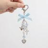 Bowknot Heart Beaded Pendant Star Beaded Lanyard Y2k Heart Keychain  Women Accessories