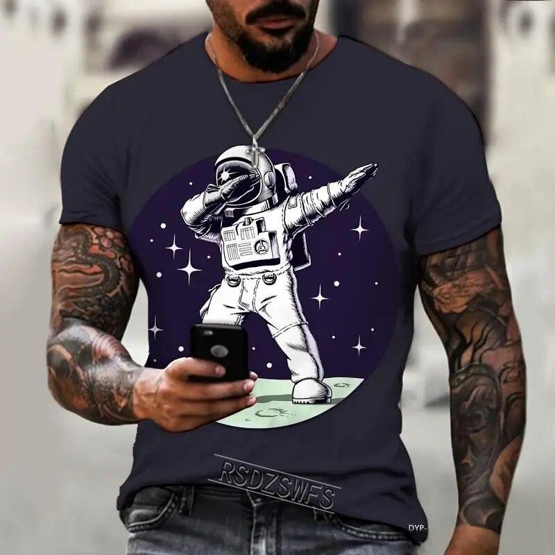 Tricou pentru bărbați Imprimare 3D Cămașă pentru bărbați Design exclusiv Space Universe Astronaut Loose Oversized Personality 6XL