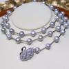 Gray Little Swan Freshwater Pearl Multi-wear Sweater Chain for Women