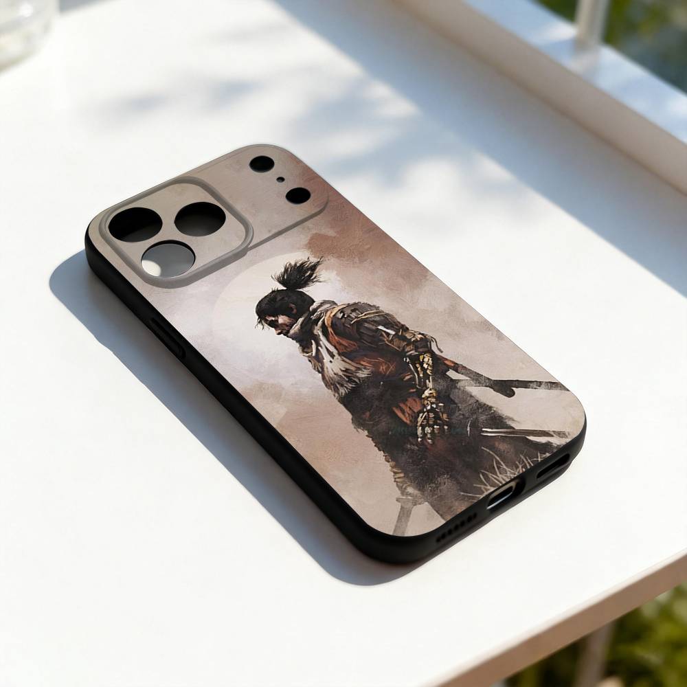 Cool S-Sekiro Game For iPhone 17,16,15,14,13,12,11,Pro,Max,Plus,E,SE4,Air,Mini Black Soft Cover Phone Case