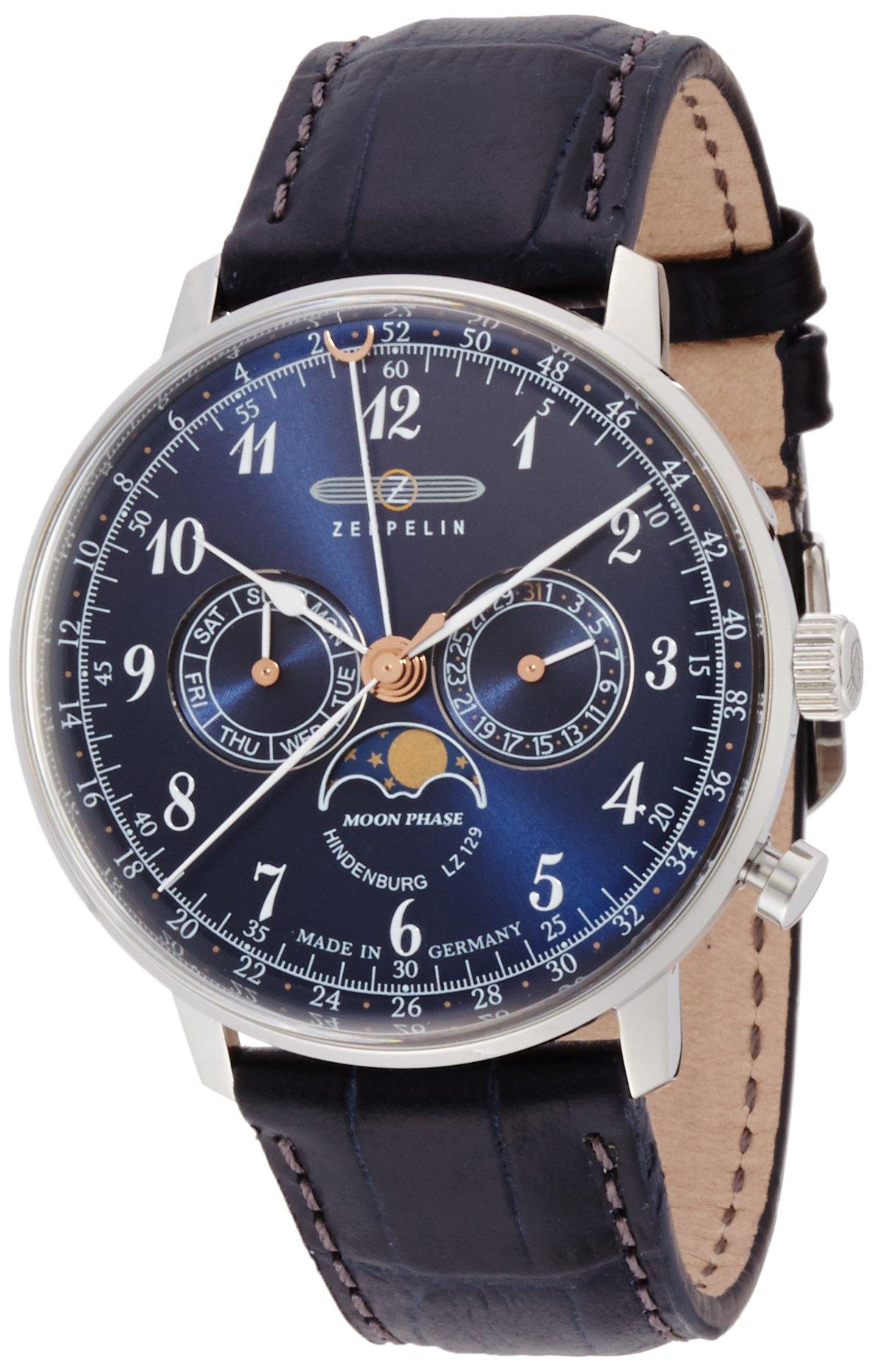 

ZEPPELIN Watch Hindenburg Navy Dial Moon Phase Display Day Date 70363 Imported [Zeppelin] Men s [Regular Product] [Goods]