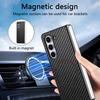 Magnetic Carbon Fiber Pattern Leather Case for Samsung Galaxy Z Fold 6 Fold5 4 Electroplated Frame Shell Film Integrated Cover