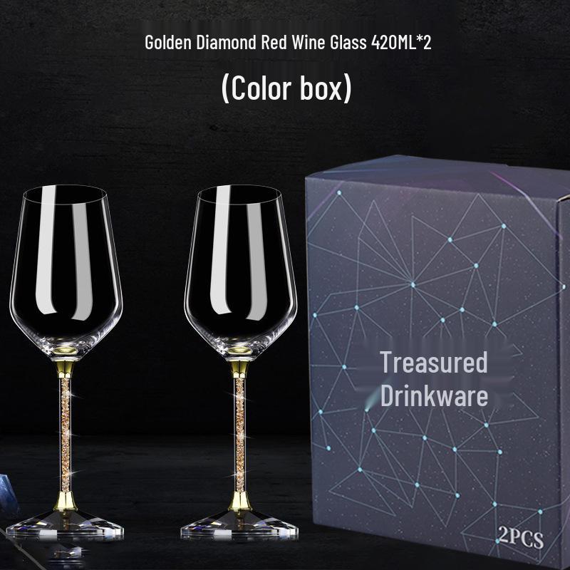 

Набор бокалов для вина и декантера из европейского хрустального стекла - Бокалы для красного вина с алмазным дизайном в чемодане