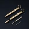 Vintage Mini Brass Press Pen Portable Keychain Pocket Pen Portable Travel Business Signature Pen Decompression Ballpoint Pen