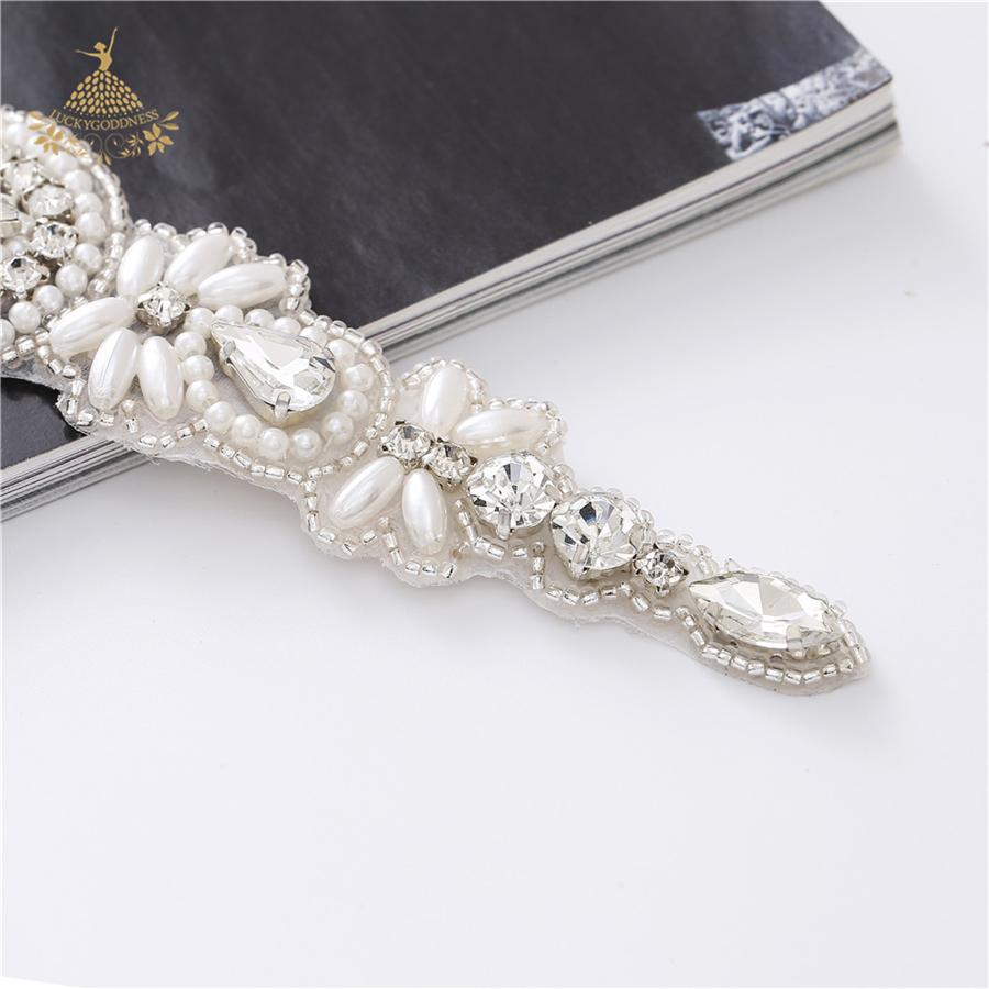 New Rhinestone Trim Accessories Sew On Hot-fix Bodice Applique White Wedding Dress Crystal Belt for Bridal Dress