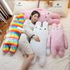 Cartoon Smile Long Ears Rabbit Pillow Plush Toy Doll Little White Rabbit Doll Girl Soothing Doll