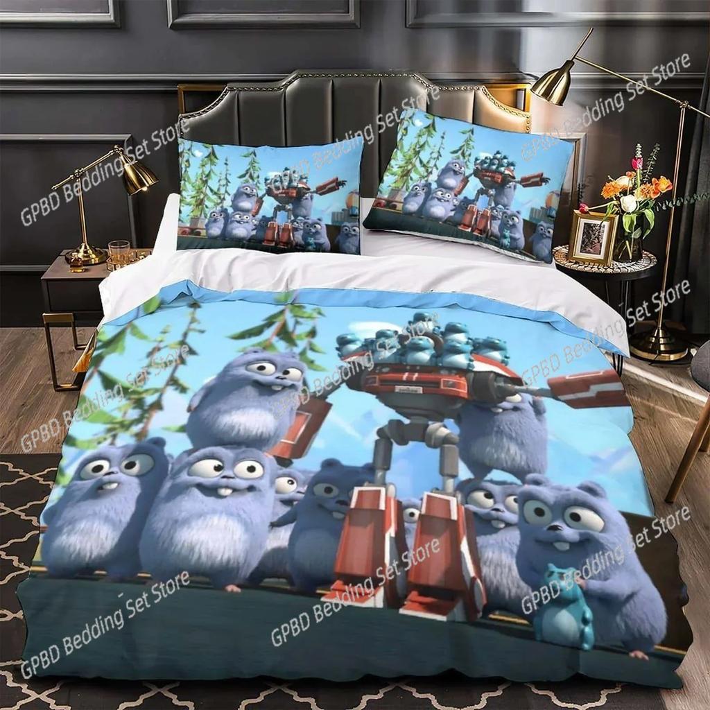 Anime Grizzy e i Lemming 3D NUOVO Copripiumino Federa Set Biancheria da Letto Adulto Ragazzo Ragazza Decorazione Camera da Letto Singolo Matrimoniale Grande