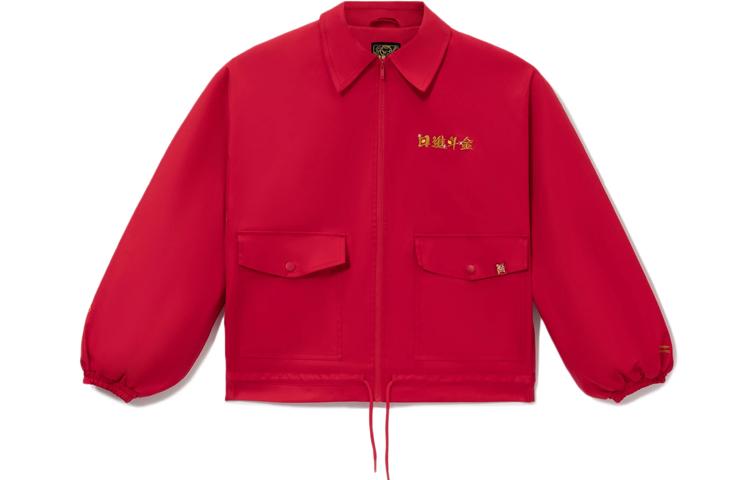 Li Ning Sports Trendy Collection Prosperous Embroidery, Fleece Lined, Warm, Loose Fit Jacket Women s Red AFDS092-2 L