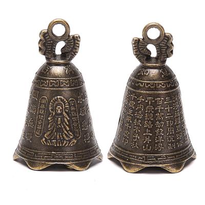 Chinese Mini Sculpture Pray Guanyin Buddha Bell Diy Wind Chime Pendant Decor