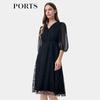 Women's Embroidered Lace V-Neck Dress
