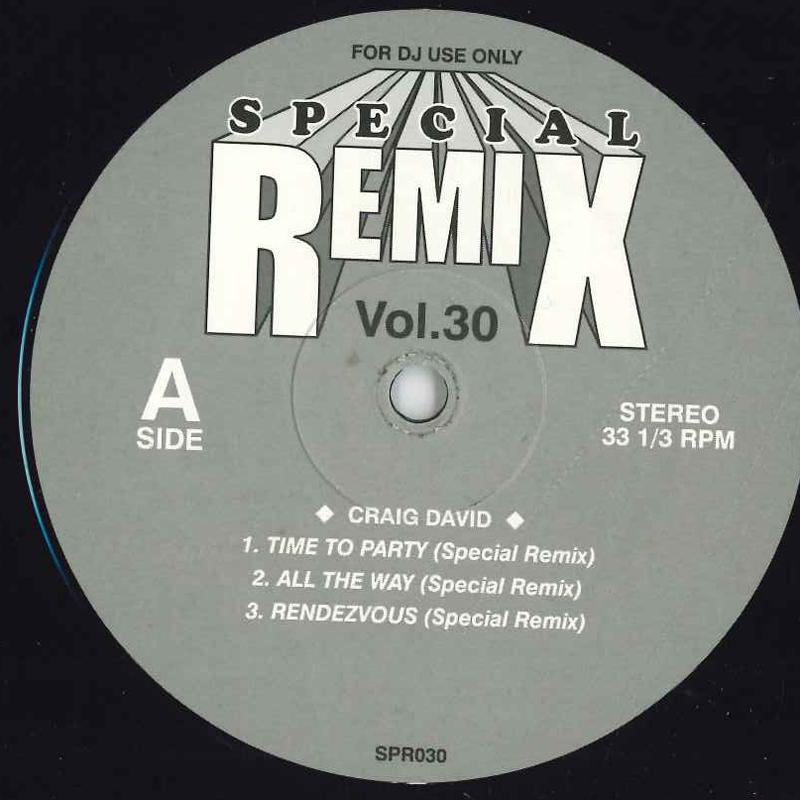 12inch Record CRAIG DAVID - Special Remix Vol. 30 SPR030 NONE Rap & Hip-Hop/R&B Used
