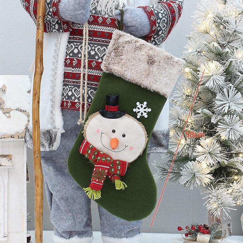 Christmas Stocking Large Plush Gift Sock Candy Bag Hanging Decoration Xmas Eve Party Home Decor