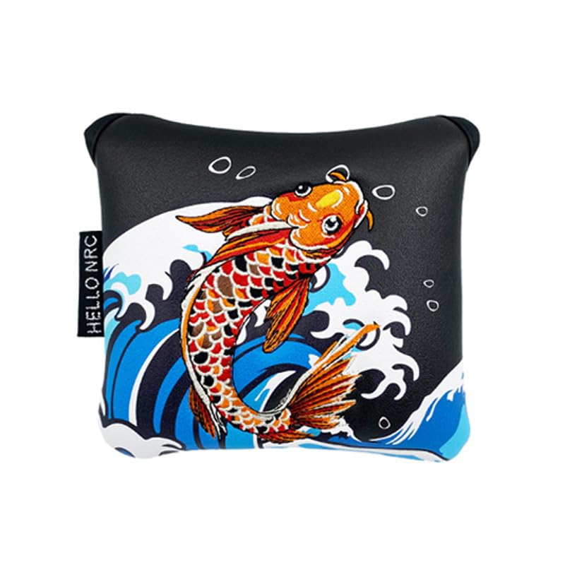 

Чехол для паттера, чехол для молотка с магнитом, совместимый с TaylorMade Spider Cameron Odyssey Mexican Carp (Черный квадрат)