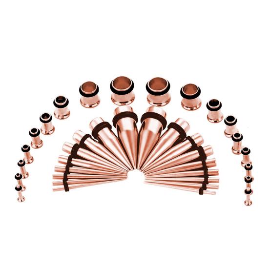 Kit 36 buc. conuri pentru dilatarea urechii, dilatatoare din oțel inoxidabil, bijuterii pentru piercing corporal