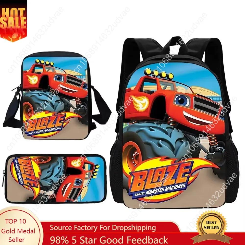 Blaze and the Monster Machines School Backpack With Shoulder Bag Pencil Bags School Bags for Best Gift