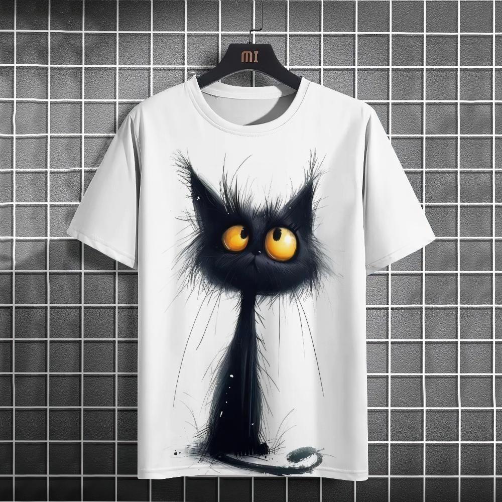 3D Digital Printed T-shirt for Men's and Women's Casual Round Neck