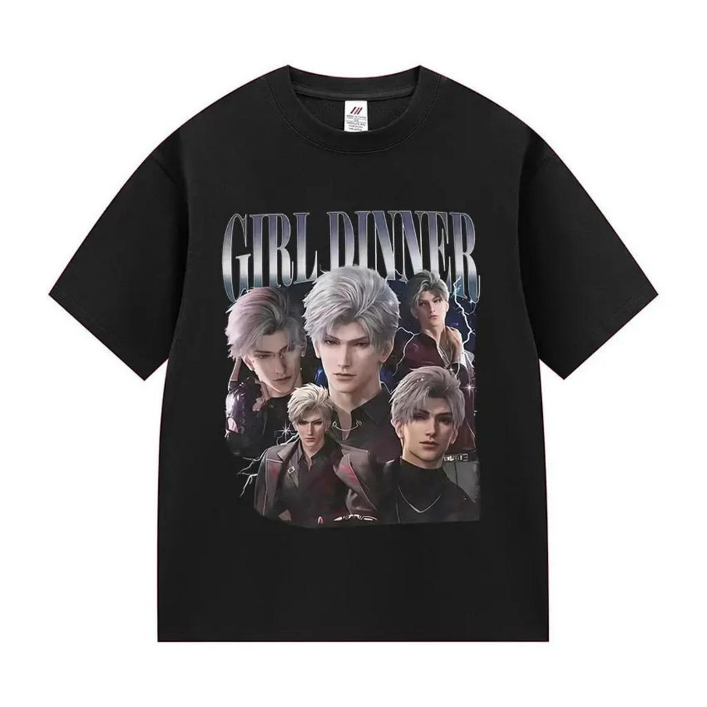 Lustiges Mädchen Dinner Liebe und Deepspace Grafik T-Shirt Mode Cosplay Kurzarm T-Shirts Sommerkleidung Baumwoll-T-Shirt(1)