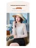 Damen Lurex Mesh Spitzenbluse - Herbst 2025 Langarm Halbochgeschlossenes Oberteil
