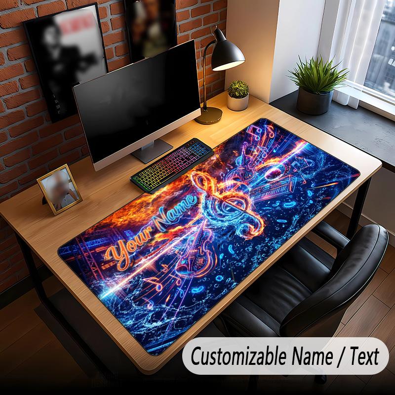 Music General Theme Custom Mouse Pad Personalized With Name Text Customized Desk Mat For Office Home Decor