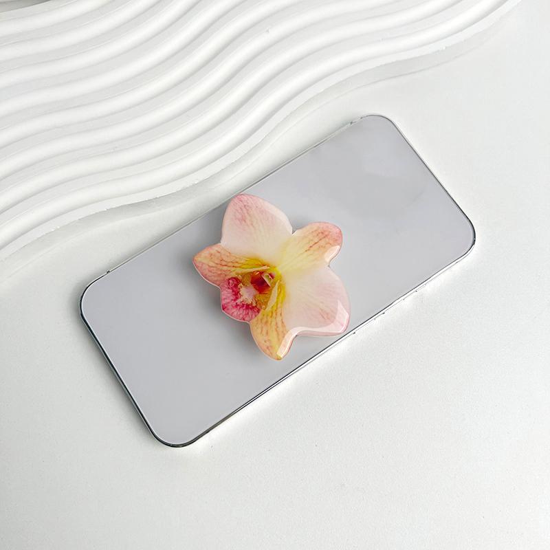 Orchid Flower Shaped Phone Support Ring Expandable Phone Holder Desktop Cell Phone Grip Lazy Bracket