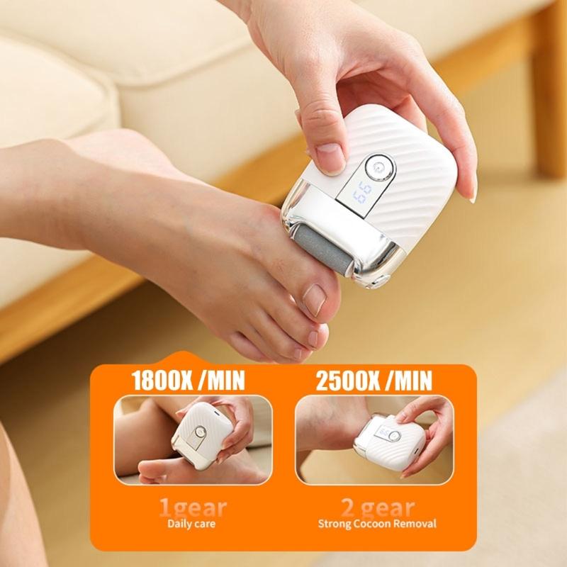 Digital Display Callus Remover Electric Foot Care Tool 2 Speed Setting Portable Design with Detachable Grinding Head
