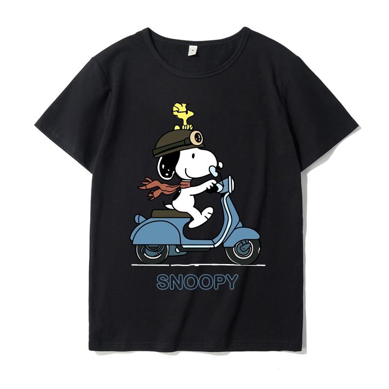 Classic Snoopy Cotton Men's Women's T-shirt Snoopy Cartoon Printed Summer Fashion Casual Comfortable Top Street Clothing