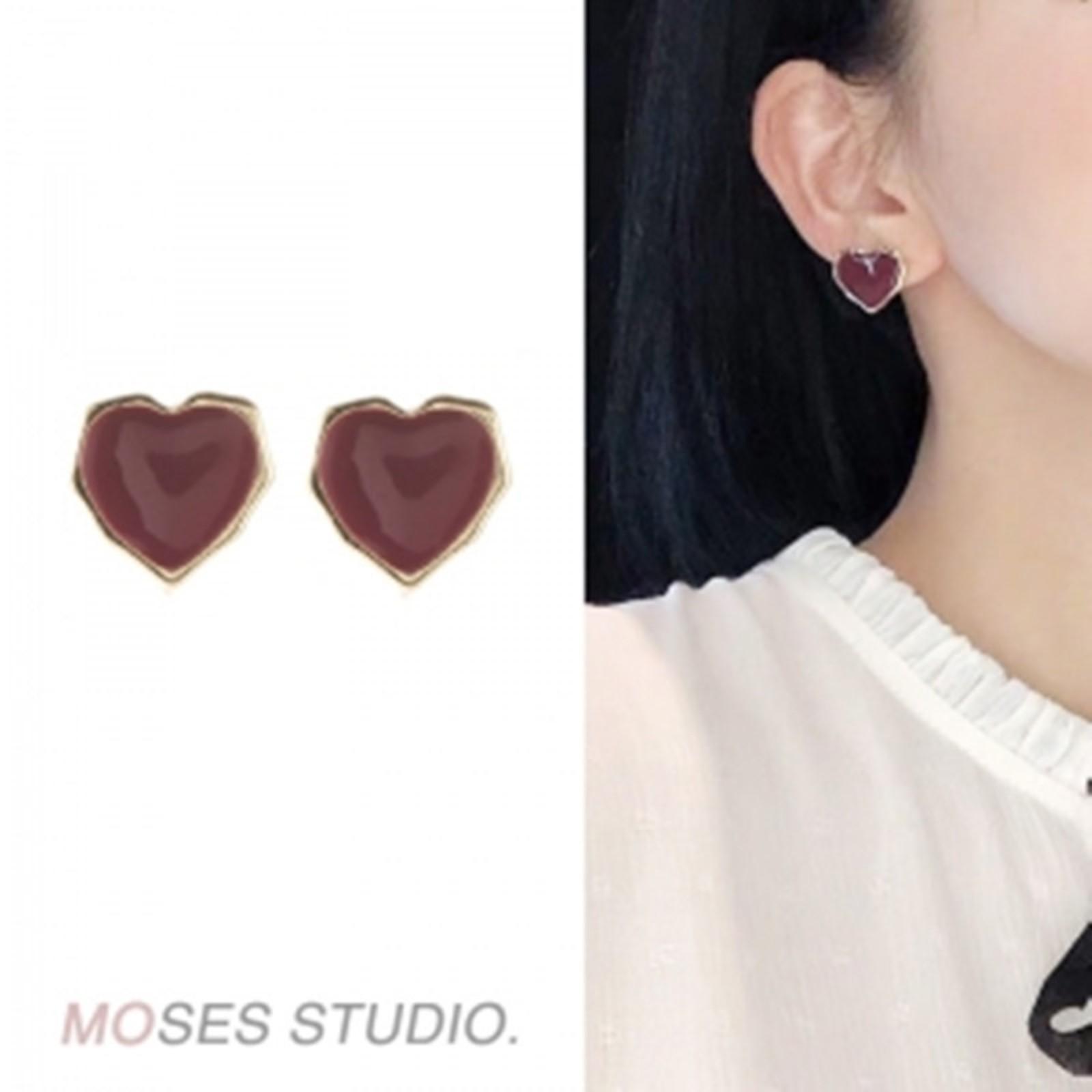 

Серьги-капли в форме сердца Простые Свежие Милые Щедрые Серьги One Size красный