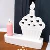 New DIY Cake Tea Light Gypsum Craft Gifts Making Home Brithday Decor Candle Holder Silicone Mold Heart Cake Candlestick Resin