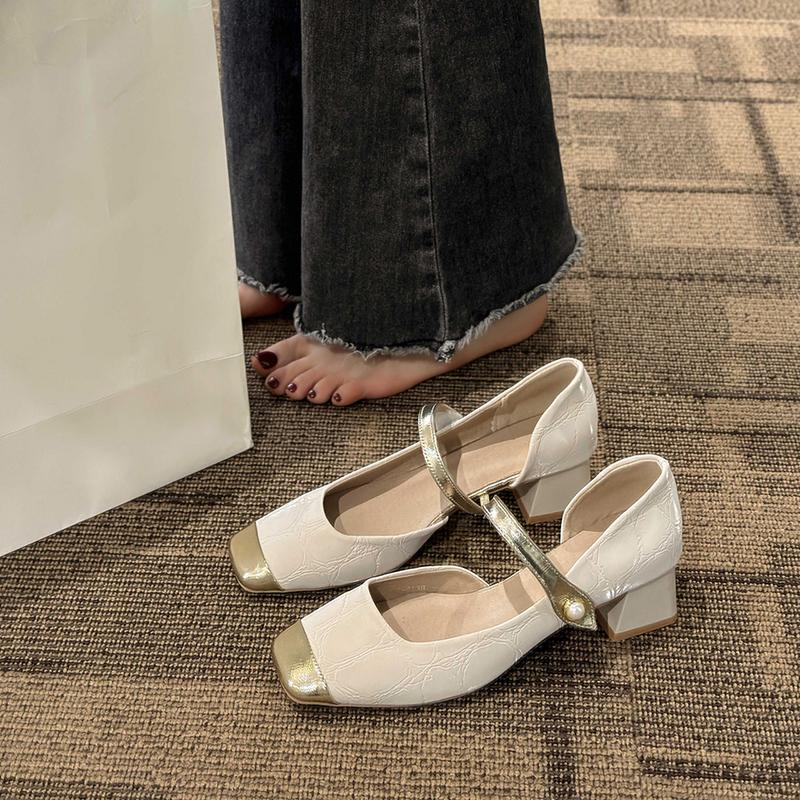 

Mary Jane shoes new spring and summer with skirt thick heel high heel sandals French fairy gentle single shoes 35