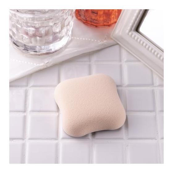 Kai Corporation Puff That Prevents Foundation from Soaking In Diamond-shaped 2-layer Structure Powder Liquid Natural Finish KQ3248 Sponge Beige