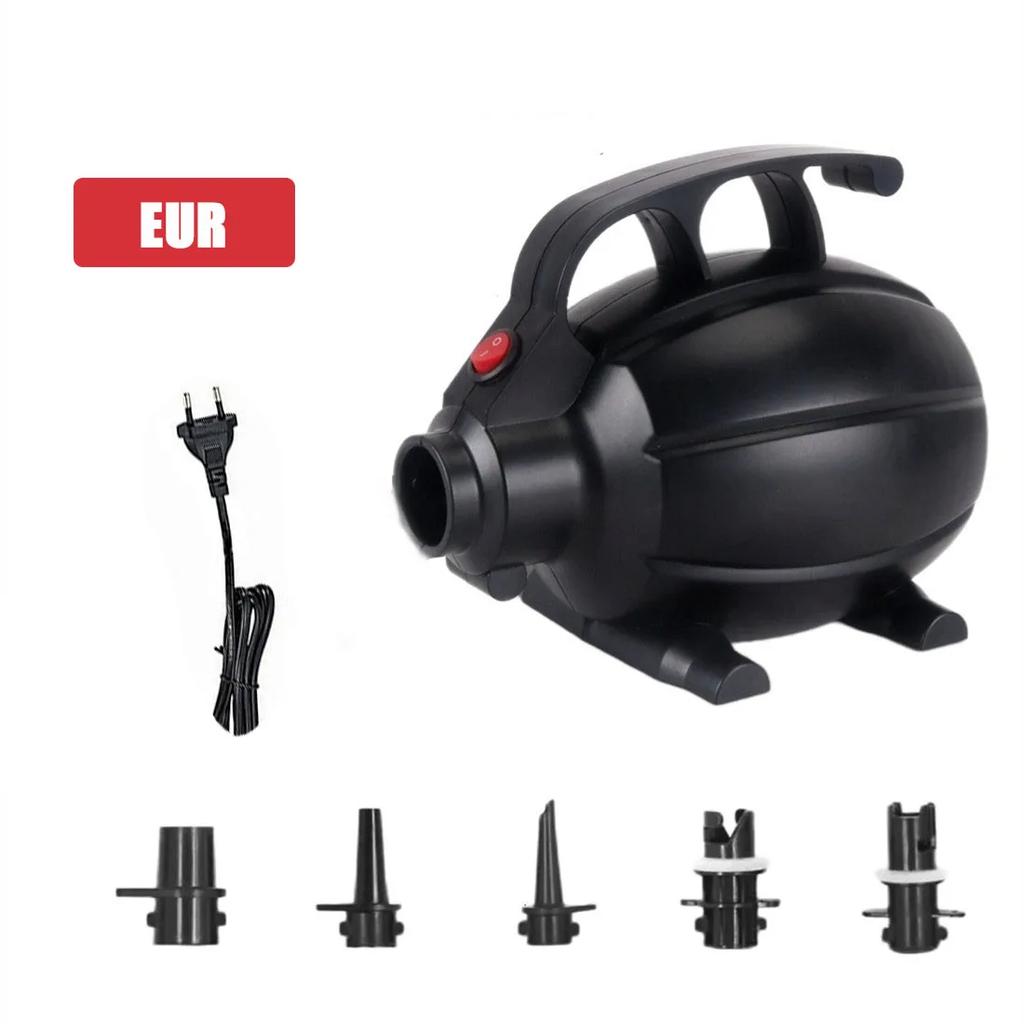 Pompă de aer electrică de 600 W, pompă portabilă pentru deflator cu 5 duze pentru saltea de aer gonflabilă, inel de înot, jucării gonflabile pentru piscină