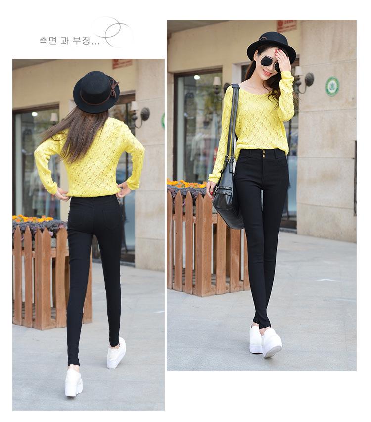 2023 Herbst Damen Schlanke Hohe Taille Schwarze Leggings Bleistifthosen