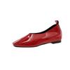 Fashion Square Toe Shallow Mouth Single Shoe 2025 Autumn New Leather Women's Temperament Flats Casual Solid Color Slip on Mocasines