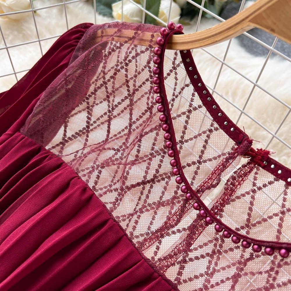 Женское летнее элегантное шифоновое платье с цветочным поясом — фото 9