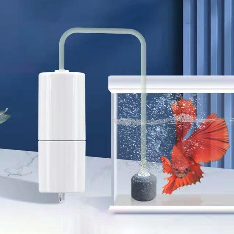 Silent Oxygenator Small Oxygen Pump Portable Mini Usb Charging Fish Tank Oxygen Pump Fish Farming Aquarium Supplies Black White