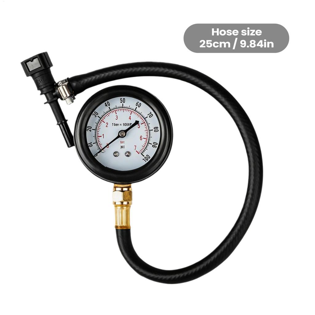 Fuel Injector Pressure Gauge Tester Kit Diesel Engine Compression 0-100 PSI Gas Oil Pressure Tools for Car Motorcycle