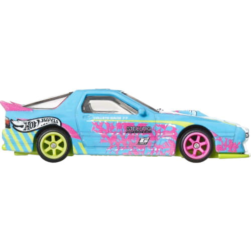 Hot Wheels Car Culture Silhouette Mazda RX-7 FC Pandem Vehicle Toy Miniature Car for Ages 3 and Up, Blue, JBK60