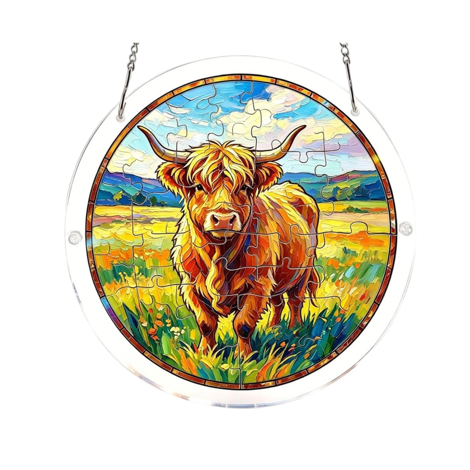

Round 2D Acrylic Hanging Puzzle Featuring Detailed Dachshund Dog Design with Interlocking Pieces for Decorative Display and Collectible Use One Size