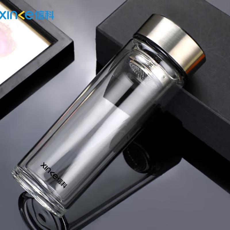 Wear-Resistant Double-Layer Glass Tea Infuser Bottle